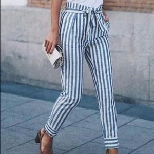 NWT Zara Stripe Linen Pants